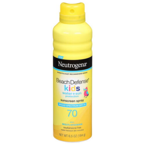 Neutrogena Beach Defense Sunscreen Spray, Kids, Broad Spectrum SPF 70