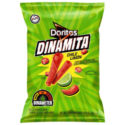 Doritos Dinamita Tortilla Chips, Rolled, Chile Limon