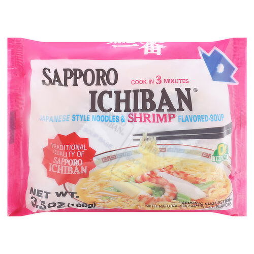 Sapporo Ichiban Japanese Style Noodles & Shrimp Flavored-Soup