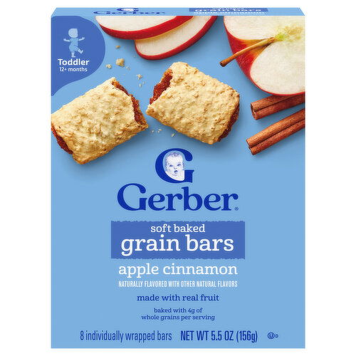 Gerber Toddler (12+ Months) Soft Baked Apple Cinnamon Toddler Grain Bars