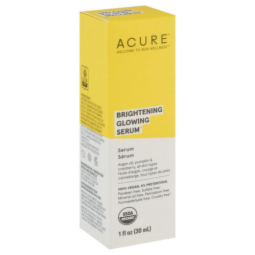 Acure Serum, Brightening, Glowing