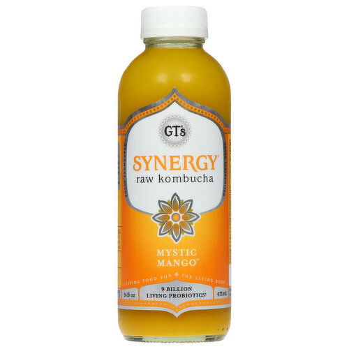 GT's Synergy Kombucha, Raw, Mystic Mango