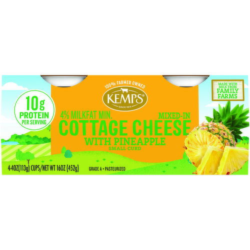 Kemps Pineapple Cottage Cheese 4Ct/4Oz