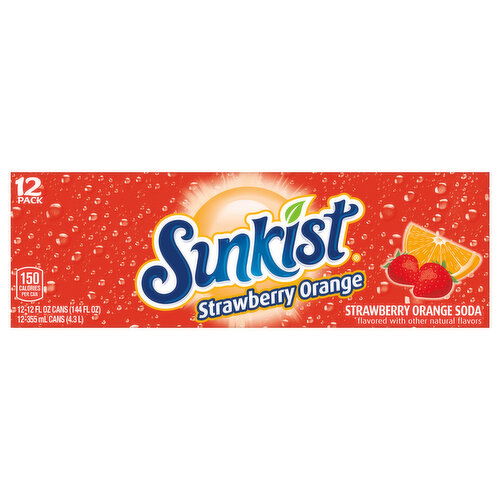 StarKist Soda, Strawberry Orange, 12 Pack