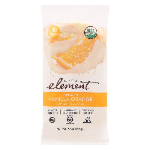 Element Dipped Rice Cakes, Organic, Vanilla Orange