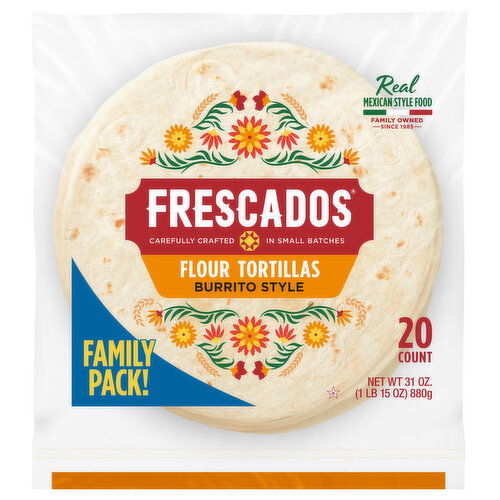 Frescados Tortillas, Flour, Burrito Style, Family Pack