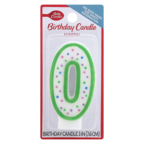 Betty Crocker Birthday Candle, Numeral 0, 3 Inch