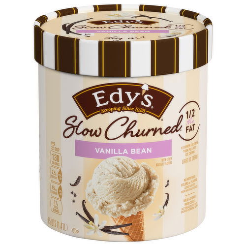 Edy's Slow Churned Ice Cream, Light, Vanilla Bean