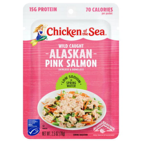 Chicken of the Sea Chicken of the Sea Wild Caught Alaskan Pink Salmon in Spring Water Packet, Low Sodium 2.5 oz