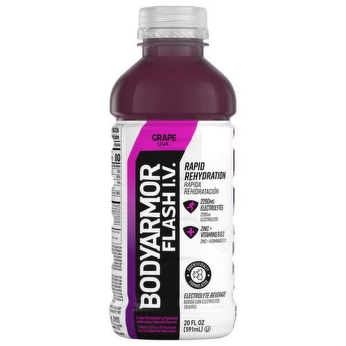 BodyArmor Flash I.V. Electrolyte Beverage, Grape, Rapid Rehydration