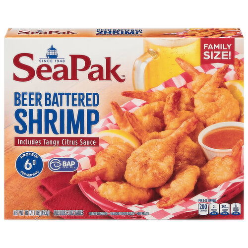 SeaPak Shrimp, Beer Battered, Family Size