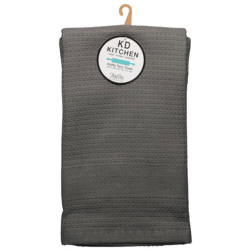 KD Kitchen Towel, Waffle Terry, Graphite