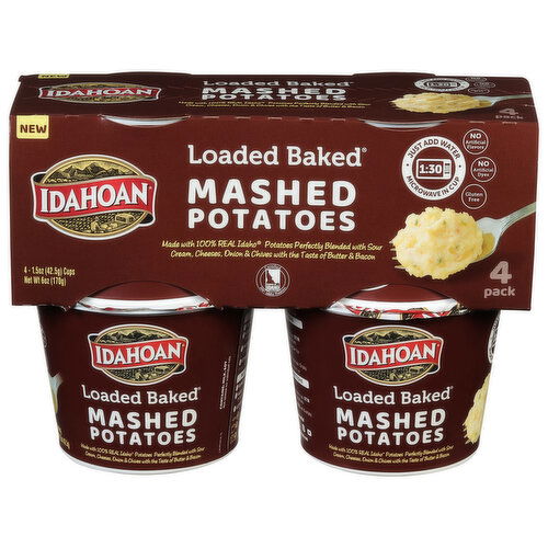 Idahoan Loaded Baked Mashed Potatoes Cup 4-pack