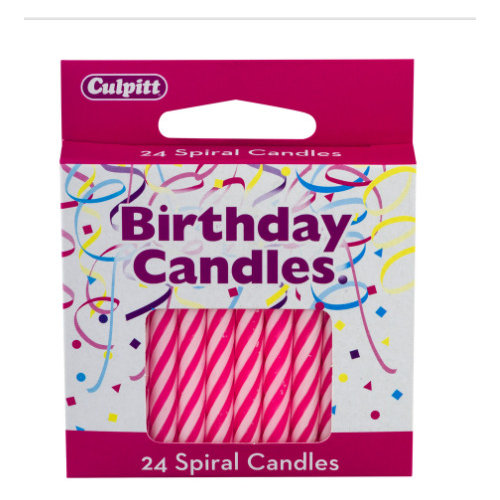 Culpitt Birthday Candles Pink Spirals