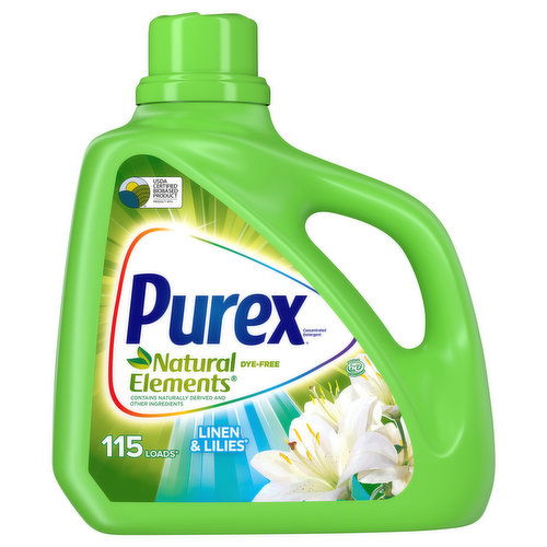 Purex Natural Elements Detergent, Concentrated, HE, Linen & Lilies