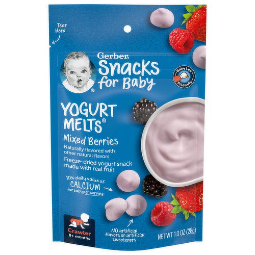 Gerber Snacks for Baby Yogurt Melts, Mixed Berries, Crawler (8+ Months)