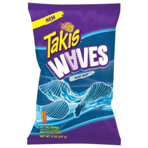 Takis Waves Wavy Potato Chips, Extreme, Blue Heat