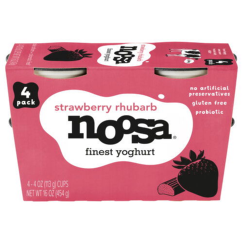 Noosa Yoghurt, Strawberry Rhubarb, Finest