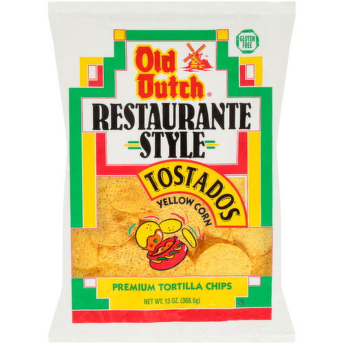 Old Dutch Restaurante Style Yellow Corn Tostados Premium Tortilla Chips