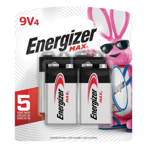 Energizer Batteries, Alkaline, 9V