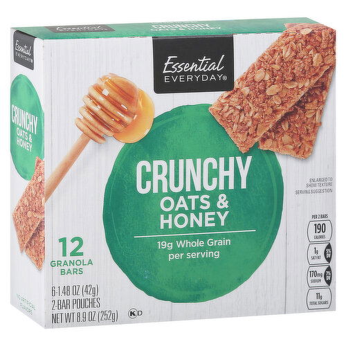 Essential Everyday Granola Bars, Oats & Honey, Crunchy