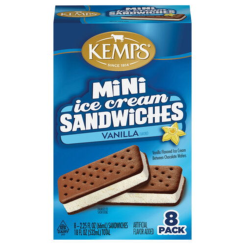 Kemps Vanilla Mini Ice Cream Sandwiches