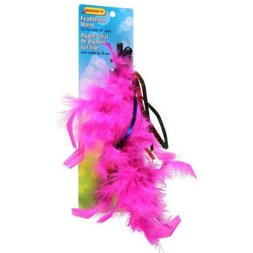 Ruffin' It Cat Toy, with 10 Inch Cord, Feathered Wand