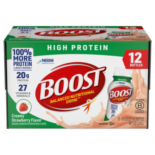 Boost High Protein Creamy Strawberry Flavor Balanced Nutritional Drink