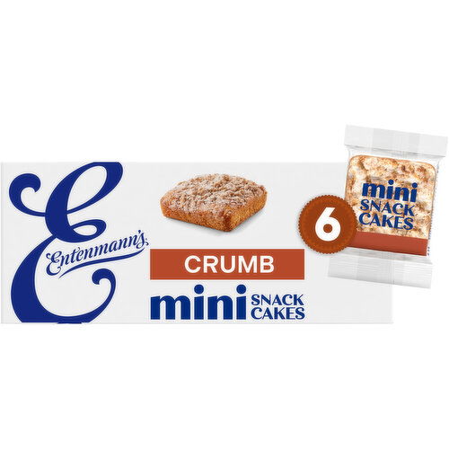Entenmann's Crumb Cinnamon Sugar Mini Snack Cakes, 6 packs, 12.25 oz