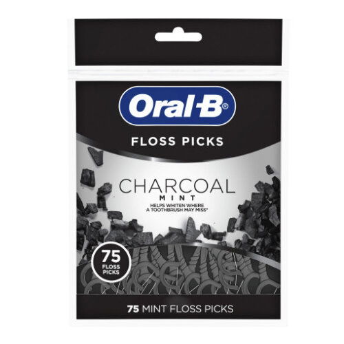 Oral B  Charcoal Infused Mint Dental Floss Picks 