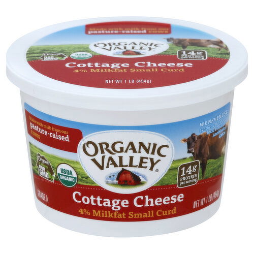 Organic Valley Cottage Cheese, Small Curd, 4% Milkfat 