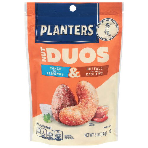 Planters Nut Duos Almonds & Cashews, Ranch/Buffalo Flavored