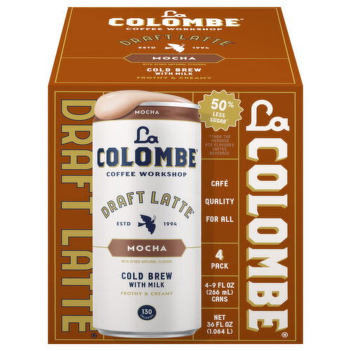 La Colombe Cold Brew, with Milk, Draft Latte, Mocha, 4 Pack