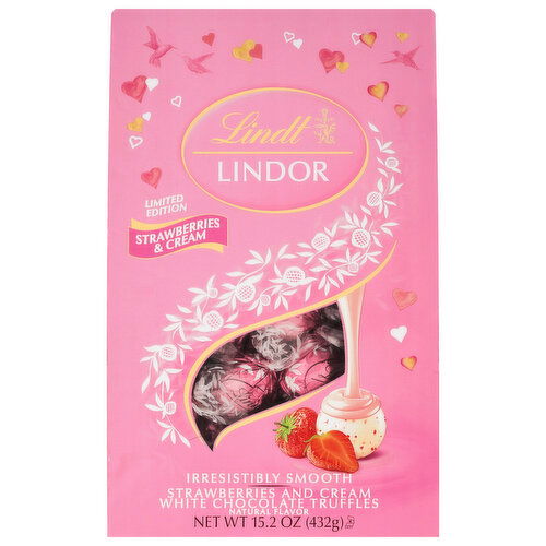 Lindt Lindor White Chocolate Truffles, Strawberries and Cream