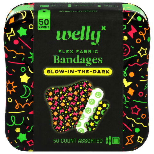 Welly Flex Fabric Glow-in-the-Dark Assorted Bandages