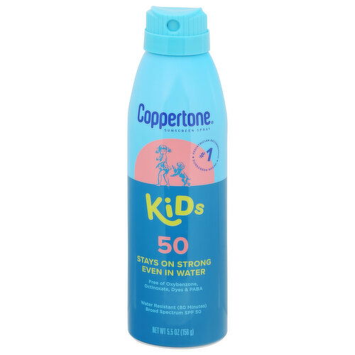 Coppertone Sunscreen, Broad Spectrum, Kids, Spray, SPF 50