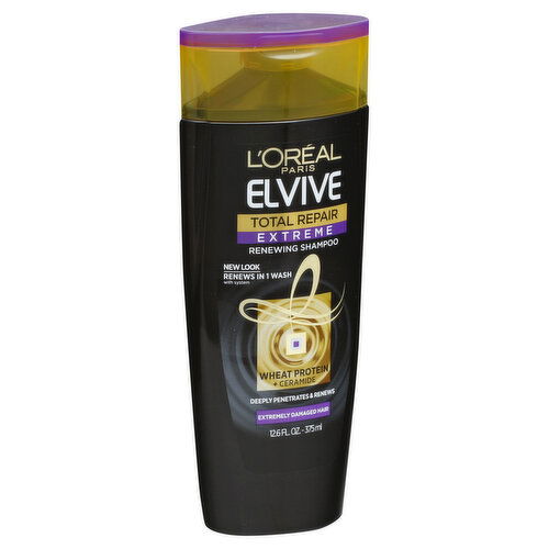 L'Oreal Elvive Shampoo, Renewing, Wheat Protein + Ceramide, Total Repair Extreme