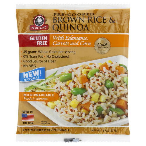 Fortune Brown Rice & Quinoa, Pre-Cooked, with Edamame, Carrots and Corn