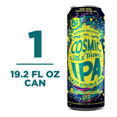 Sierra Nevada Beer, Cosmic Little Thing Hazy Double IPA Craft Beer 19.2oz Can