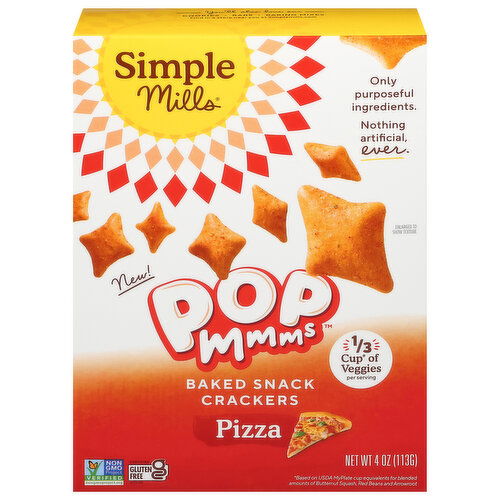 Simple Mills Pop Mmms Snack Crackers, Baked, Pizza