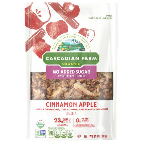 Cascadian Farm Organic No Added Sugar Cinnamon Apple Granola