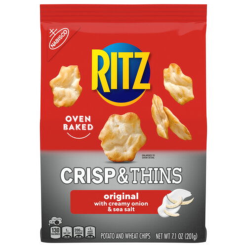 Ritz Crisp & Thins Potato and Wheat Chips, Original, Oven Baked