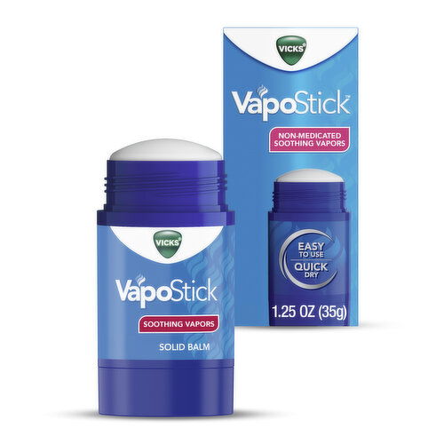 Vicks VapoStick, Invisible Solid Balm with Soothing Vicks Vapors, Non-Medicated