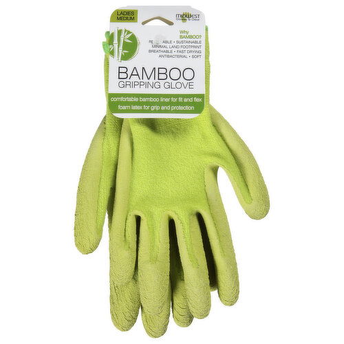 MidWest Gloves & Gear Gloves, Gripping, Bamboo, Ladies, Medium