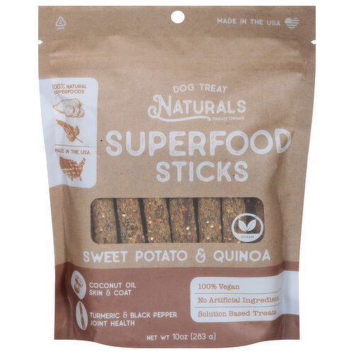 Dog Treat Naturals Superfood Sticks, Sweet Potato & Quinoa