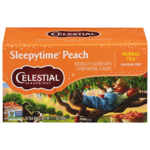 Celestial Seasonings Sleepytime Herbal Tea, Caffeine Free, Peach, Tea Bags