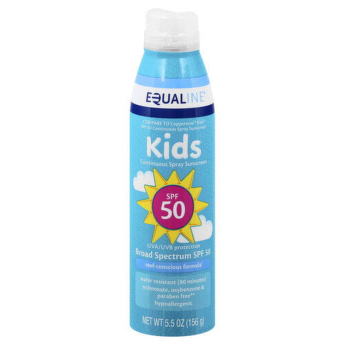 Equaline Kids Sunscreen, Continuous Spray, Broad Spectrum SPF 50