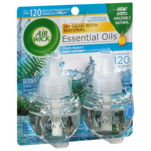 Air Wick Essential Oils Scented Oil Refills, Fresh Waters