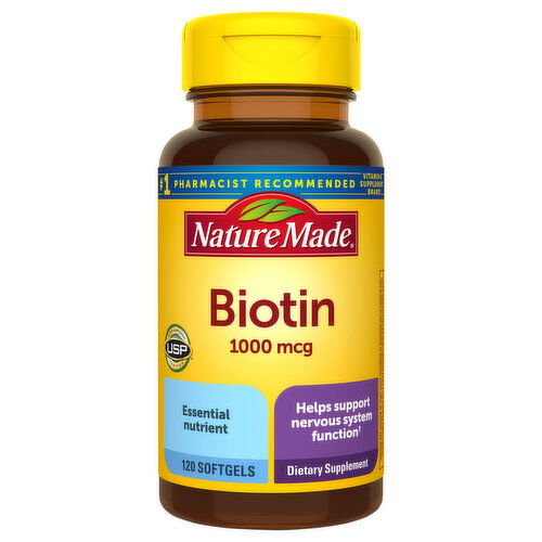 Nature Made Biotin, 1000 mcg, Softgels