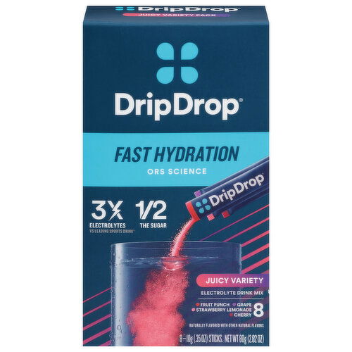 DripDrop Fast Hydration Juice Variety Electrolyte Drink Mix